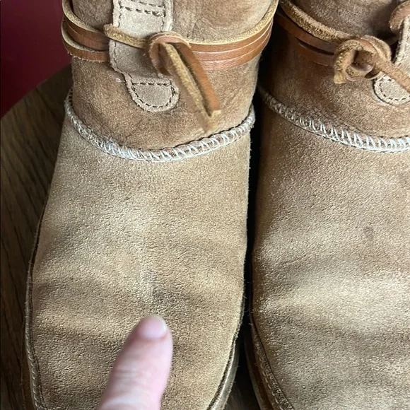 UGG Tan Ankle Boots with Plush Fleece Lining - Picture 9 of 15